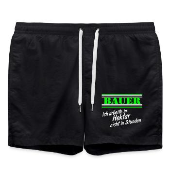 Hektar statt Stunden Bauer - Badeshorts - Schwarz - Vorne - AI Model Male 185 light (185cm)