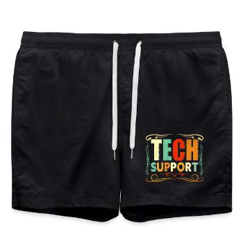 Tech Support Colorful Retro - Swim Trunks - black - Front - AI Model Male 185 light (185cm)