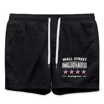 Wall Street Millionär - Badeshorts - Schwarz - Vorne - AI Model Male 185 light (185cm)