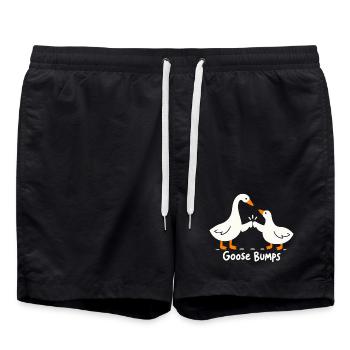 Big und Little Goose lustige Gänsehaut - Badeshorts - Schwarz - Vorne - AI Model Male 185 light (185cm)