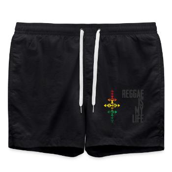 Reggae is my life - Short de bain - noir - Devant - AI Model Male 185 light (185cm)