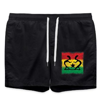 Reggae Tanz - Badeshorts - Schwarz - Vorne - AI Model Male 185 light (185cm)