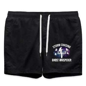 Storm Chasing Ghost Whisperer – Lineman Halloween - Short de bain - noir - Devant - AI Model Male 185 light (185cm)