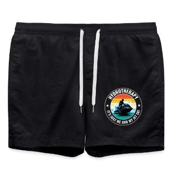 Jetski Hydrotherapie Ozean Abenteuer Wassersport - Badeshorts - Schwarz - Vorne - AI Model Male 185 light (185cm)