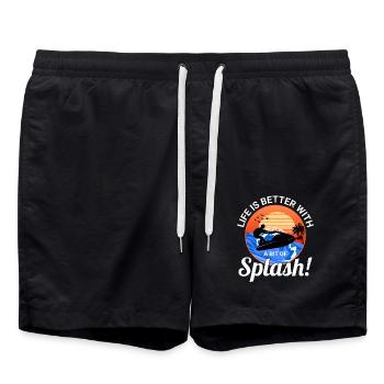 Life Is Better with a Bit of Splash Jet Skiing - Swim Trunks - black - Front - AI Model Male 185 light (185cm)