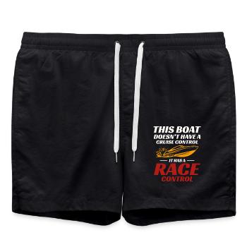 Speedboat Racing for Drivers and Powerboat Fans - Swim Trunks - black - Front - AI Model Male 185 light (185cm)