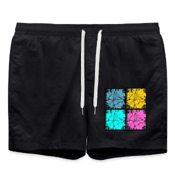 Popart urban style - Swim Trunks - black - Front - AI Model Male 185 light (185cm)