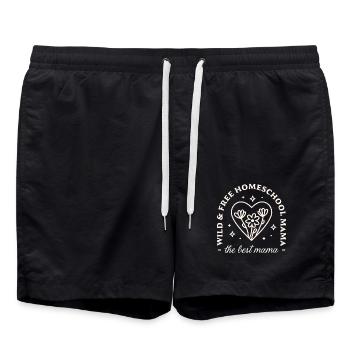 Homeschooling die beste Mutter - Badeshorts - Schwarz - Vorne - AI Model Male 185 light (185cm)