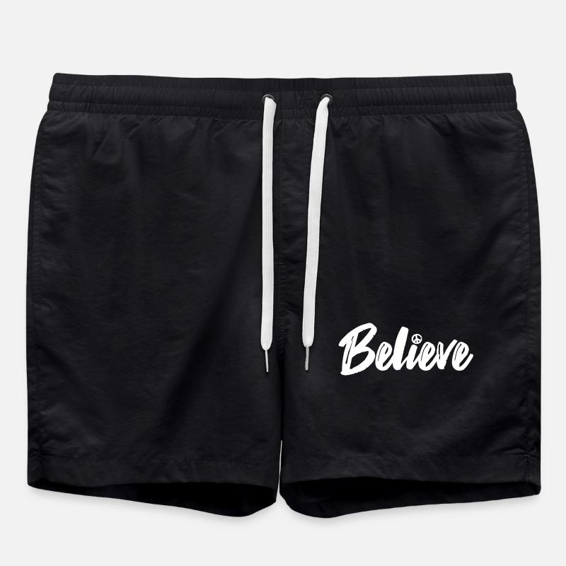 Believe Peace - Swim Trunks - black
