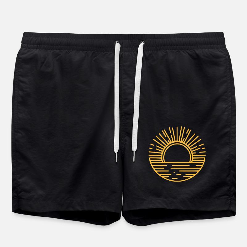 Graphic Sun Sun Icon - Swim Trunks - black