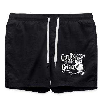 Ornithologen sind die Coolsten lustige Eule - Badeshorts - Schwarz - Vorne - AI Model Male 185 light (185cm)