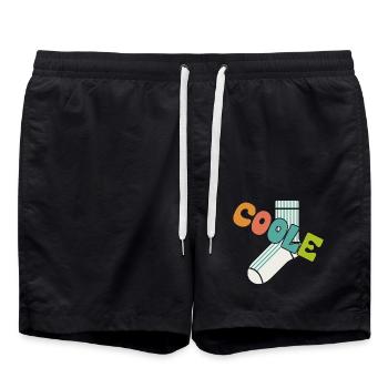 Chaussette cool - design motivant amusant - Short de bain - noir - Devant - AI Model Male 185 light (185cm)