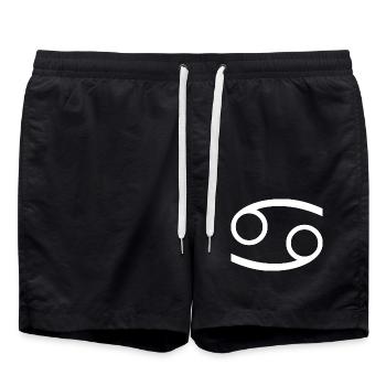 Sternzeichen Krebs, exklusives T-Shirt Design - Badeshorts - Schwarz - Vorne - AI Model Male 185 light (185cm)