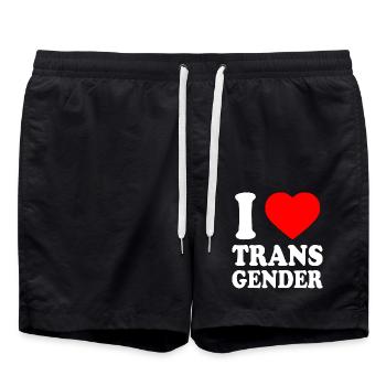 I love transgender trans - Short de bain - noir - Devant - AI Model Male 185 light (185cm)