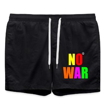 No war - Swim Trunks - black - Front - AI Model Male 185 light (185cm)