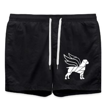 Rottweiler Ange avec Ailes Silhouette - Short de bain - noir - Devant - AI Model Male 185 light (185cm)