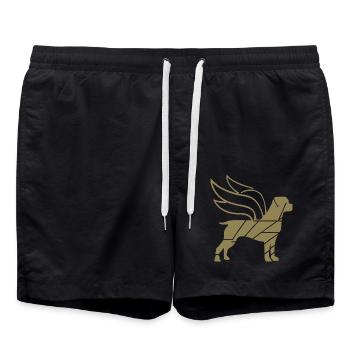 Rottweiler Ange avec Ailes Silhouette - Short de bain - noir - Devant - AI Model Male 185 light (185cm)