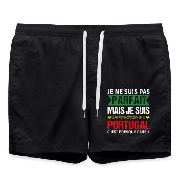 Supporter du Portugal cadeau football portugais - Short de bain - noir - Devant - AI Model Male 185 light (185cm)