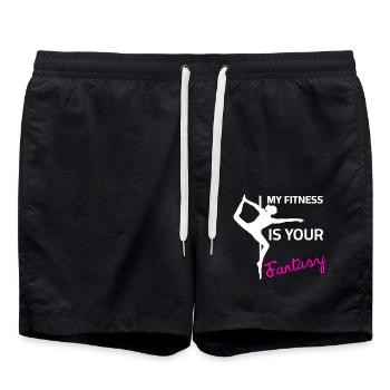 Pole Dance - My Fitness is your Fantasy - Badeshorts - Schwarz - Vorne - AI Model Male 185 light (185cm)