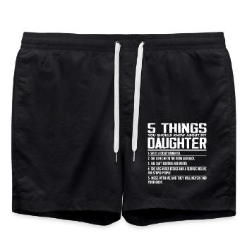 5 Things You Should Know About My Daughter - Short de bain - noir - Devant - AI Model Male 185 light (185cm)
