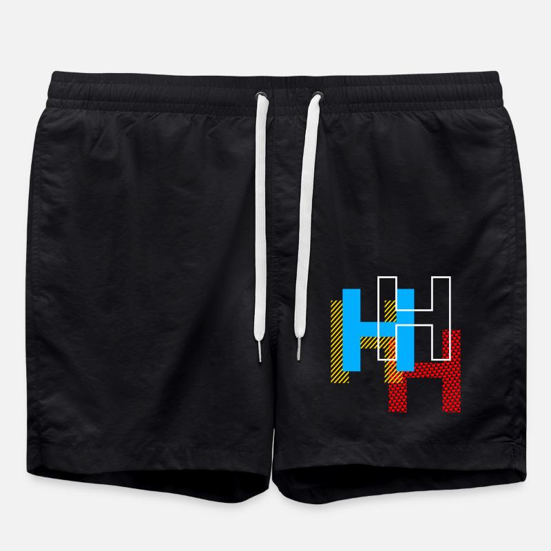 H Letter - Swim Trunks - black