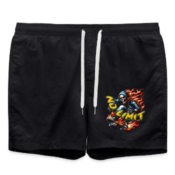 No Limit Skull Skelett auf Skateboard - Badeshorts - Schwarz - Vorne - AI Model Male 185 light (185cm)