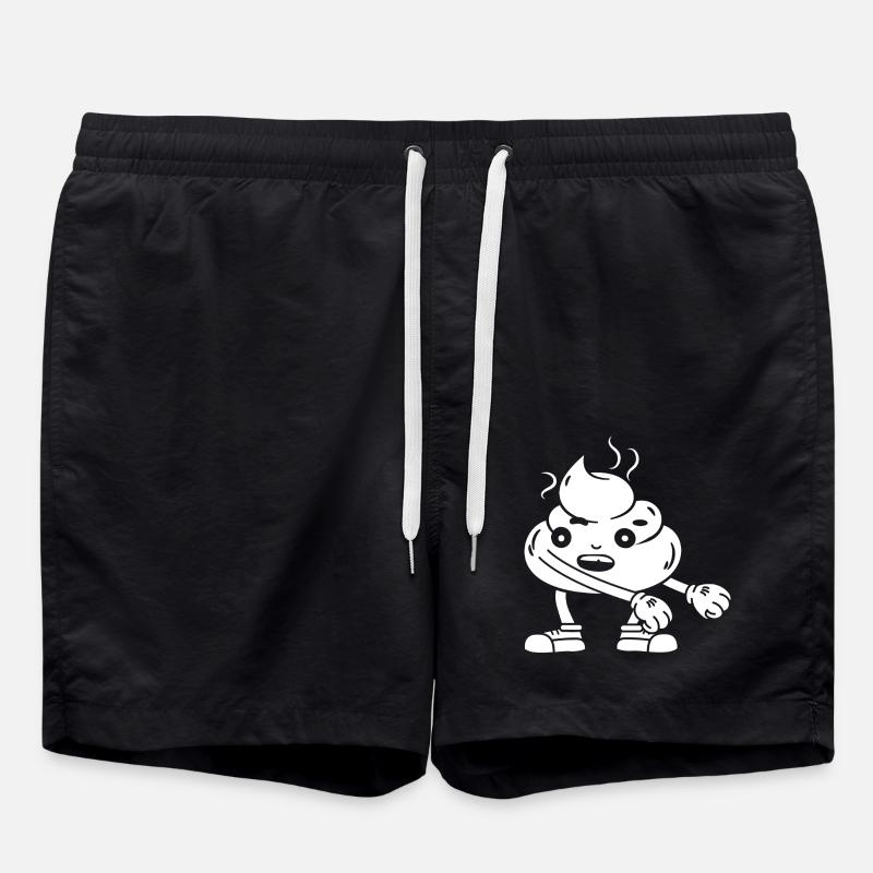 Funny poop pile dancing - Swim Trunks - black