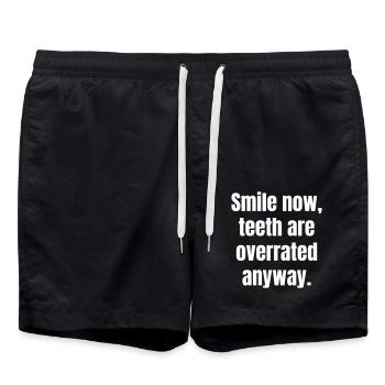 Souriez maintenant, les dents sont surestimées de toute façon - Short de bain - noir - Devant - AI Model Male 185 light (185cm)