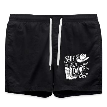 Line Dance Gruppe Training mein Tanzsport - Badeshorts - Schwarz - Vorne - AI Model Male 185 light (185cm)