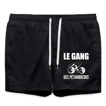 Pétanque, Bowler, Petanque-Fan, Vatertag - Badeshorts - Schwarz - Vorne - AI Model Male 185 light (185cm)