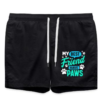 Mon meilleur ami a des pattes - Short de bain - noir - Devant - AI Model Male 185 light (185cm)