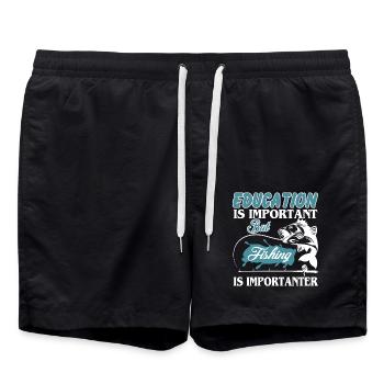 Fishing Is Importanter - Swim Trunks - black - Front - AI Model Male 185 light (185cm)