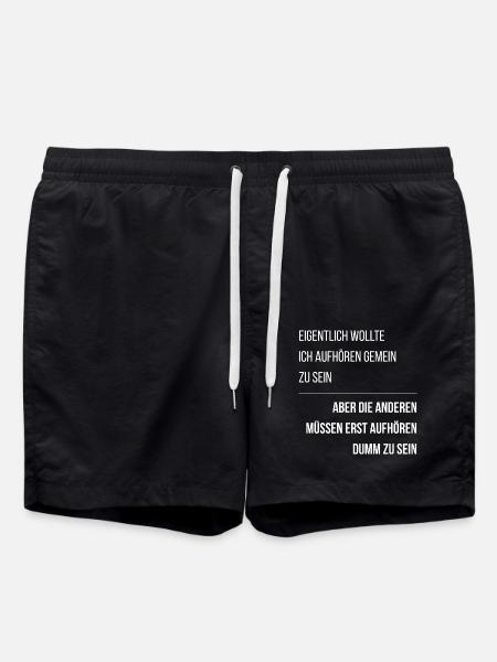 Sarcastic Saying Stupid People Funny - Swim Trunks - black
