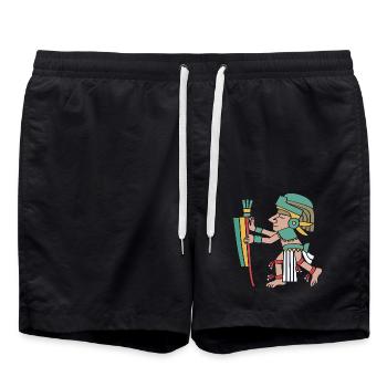 Maya kalender aztec Inka - Badeshorts - Schwarz - Vorne - AI Model Male 185 light (185cm)