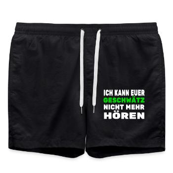Ich kann euer Geschwätz nicht mehr hören - Badeshorts - Schwarz - Vorne - AI Model Male 185 light (185cm)