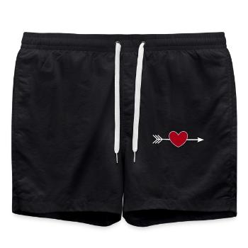 Saint-Valentin, Saint-Valentin, Saint-Valentin - Short de bain - noir - Devant - AI Model Male 185 light (185cm)
