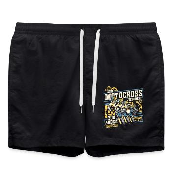 Zum Motocross geboren zur Arbeit gezwungen - Badeshorts - Schwarz - Vorne - AI Model Male 185 light (185cm)