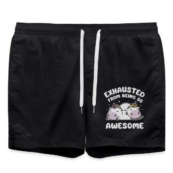 Épuisé d’être si génial - Short de bain - noir - Devant - AI Model Male 185 light (185cm)