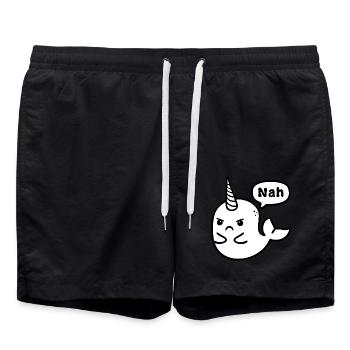 Interdiction de chasse à la baleine - Short de bain - noir - Devant - AI Model Male 185 light (185cm)