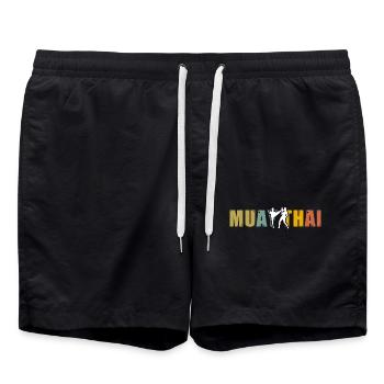 Muay Thai - Swim Trunks - black - Front - AI Model Male 185 light (185cm)