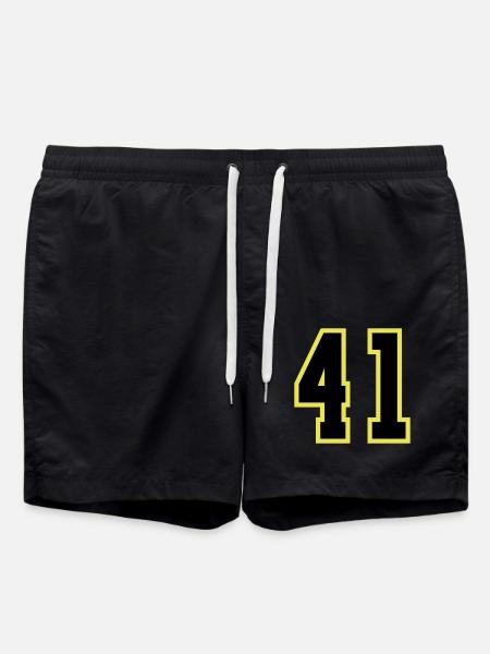 41 Number Jersey - Swim Trunks - black