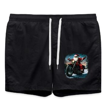 Motard Père Noël - Short de bain - noir - Devant - AI Model Male 185 light (185cm)