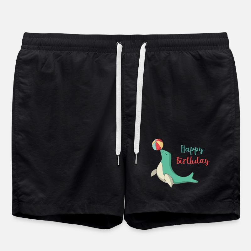 birthday - Swim Trunks - black