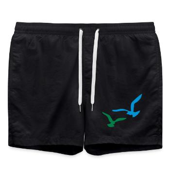 moewen vogel natur - Badeshorts - Schwarz - Vorne - AI Model Male 185 light (185cm)