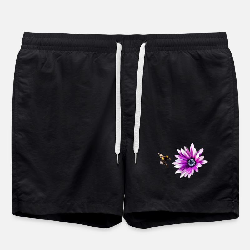 Blume und Hummel - Badeshorts - Schwarz
