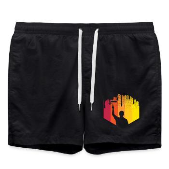 Maler - Badeshorts - Schwarz - Vorne - AI Model Male 185 light (185cm)