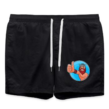 Vikings - thumbs up - Swim Trunks - black - Front - AI Model Male 185 light (185cm)