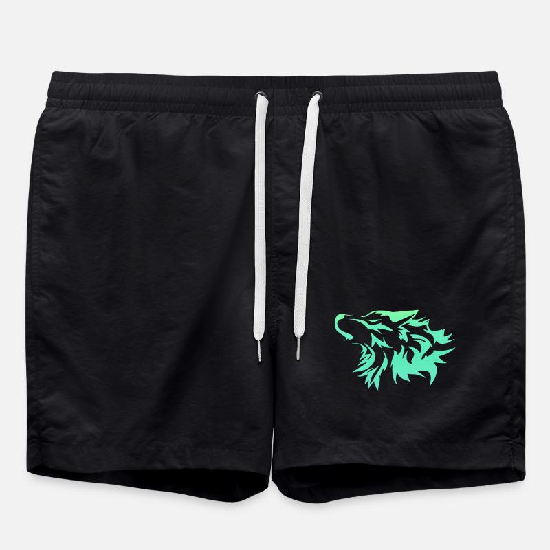 Wolf bright green - Swim Trunks - black