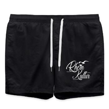 Lustige Rhein-Kultur - Badeshorts - Schwarz - Vorne - AI Model Male 185 light (185cm)