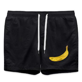 Schlange Banane - Badeshorts - Schwarz - Vorne - AI Model Male 185 light (185cm)